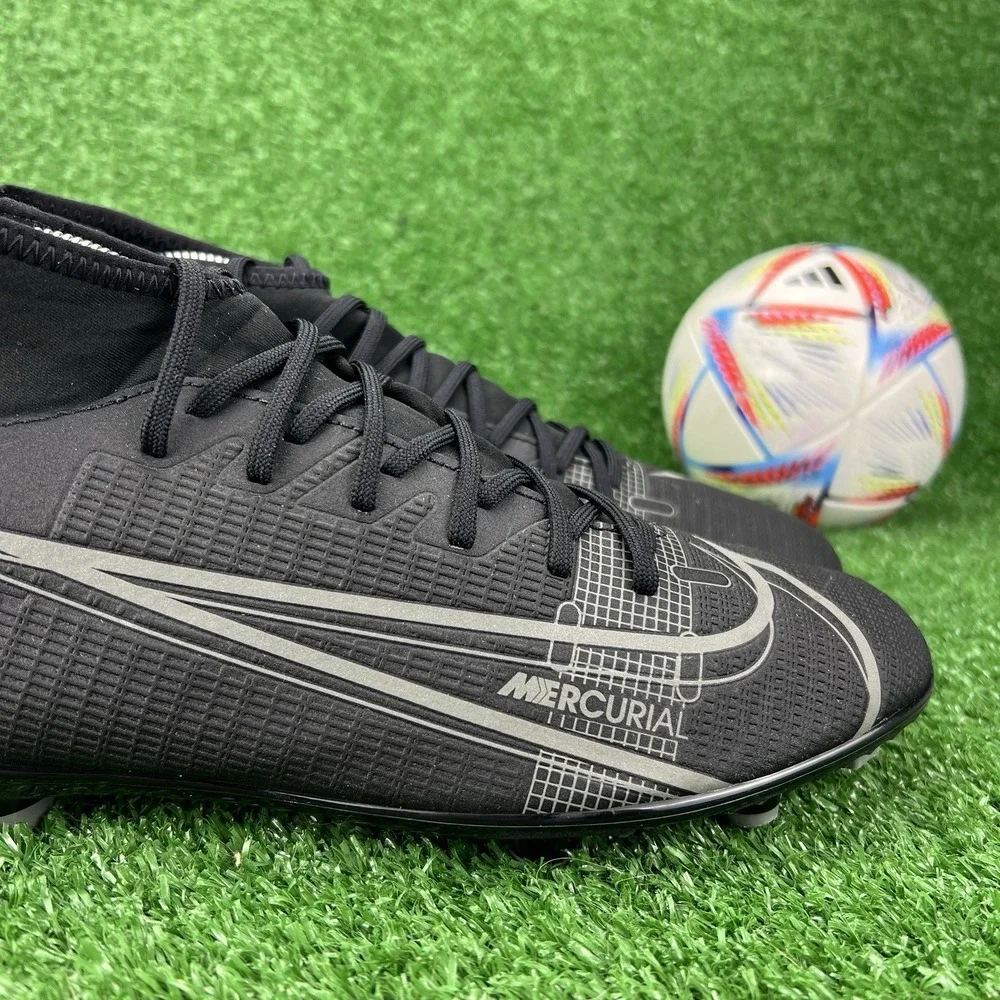 Nike Superfly 8 Club FG/MG Men's 9 Soccer Cleats CV0852 004 Black Iron Grey Boot